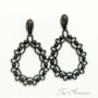 Brinco Bolinhas Rodio Negro Semi Joia