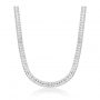 Colar Choker Riviera Navetes Quadradinhos Banhado em Ródio Branco