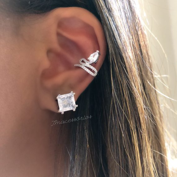 Piercing Fake Gotinha Pontuda em Ródio Branco