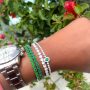 Pulseira Riviera Esmeralda Ródio Branco