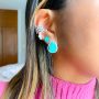 Piercing bolinhas e pérolas Banhado em Ródio Branco