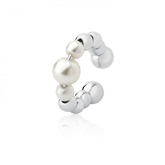 Piercing bolinhas e pérolas Banhado em Ródio Branco