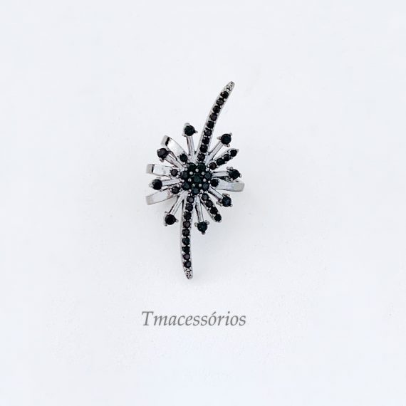 Piercing Fake Spike Banhado em Ródio Negro