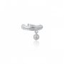 Piercing Pingente Bolinha Cravejada Banhado em Ródio Branco