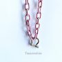 Colar Elos M Pink Chain com Pingente Ferradura em Ródio Branco