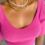 Colar Choker Riviera Navetes Quadradinhos Banhado em Ródio Branco