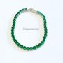 Pulseira Riviera Esmeralda Banhado em Ródio Branco
