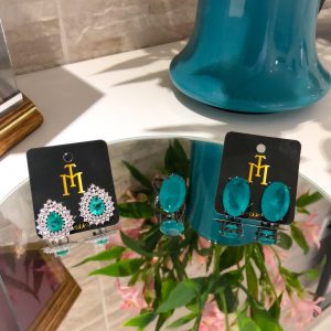 Brinco Oval Turmalina Fusion em Ródio Negro