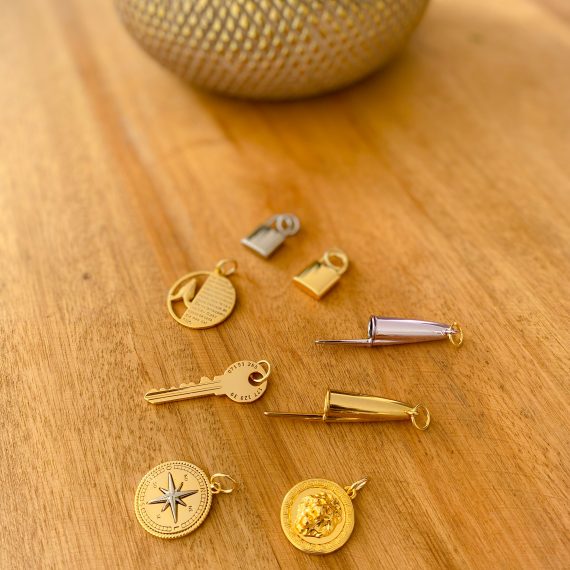 Pingente Cadeado Ródio Branco Inspired Coleção Pink Chain