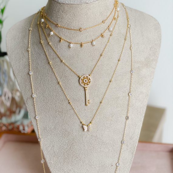 Colar Choker 35 cm Tiffany Banhado em Ouro
