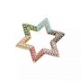 Pingente Star Brinco e Colares Cravejado Colorido Banhado em Ouro