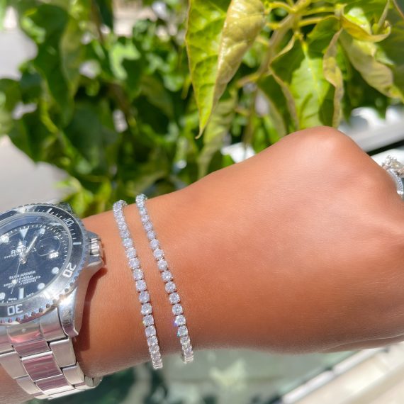 Pulseira Riviera 2mm Cristal Prata 925