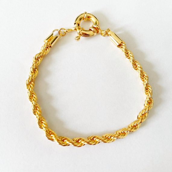 Pulseira 5mm Baiano Banhado em Ouro