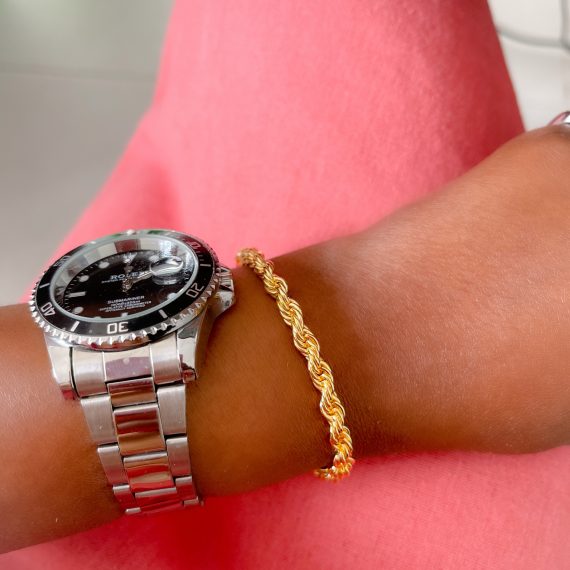Pulseira 5mm Baiano Banhado em Ouro