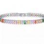 Pulseira Riviera Rainbow Banhado em Ródio Branco