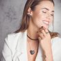 Colar Choker Riviera Navetes Quadradinhos Banhado em Ródio Negro