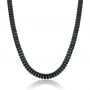 Colar Choker Riviera Navetes Quadradinhos Banhado em Ródio Negro