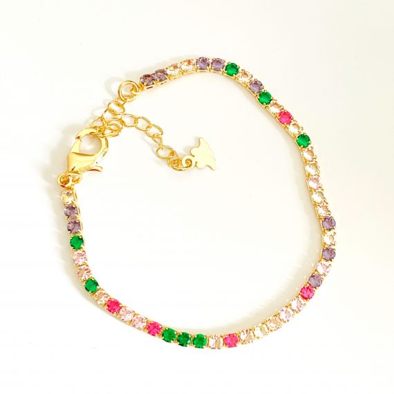 Pulseira Riviera Rainbow Banhado em Ouro