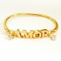 Bracelete AMOR com Ponto de Luz Banhado em Ouro