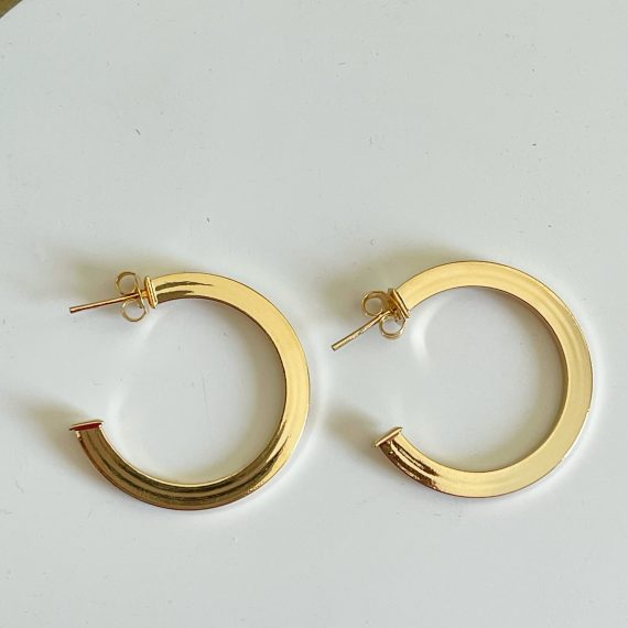 Argola Lisa M Banhado em Ouro