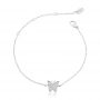 Pulseira Borboletinha Cravejada Banhado em Ródio Branco