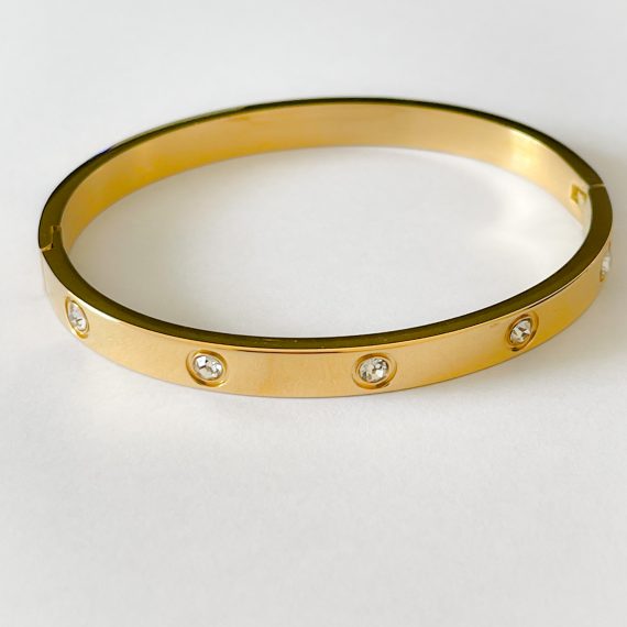 Bracelete Inspired com ponto de luz Banhado em Ouro