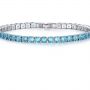 Pulseira Riviera Blue Cristal Banhado em Ródio Branco