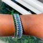 Pulseira Riviera Blue Cristal Banhado em Ródio Branco