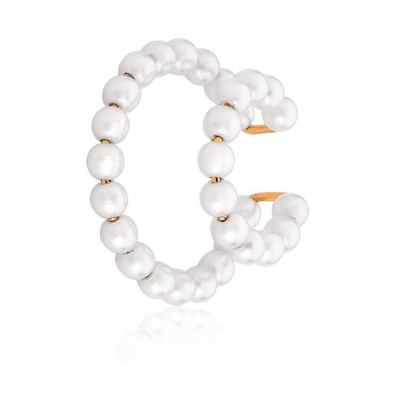 Piercing Pérolas Duplo Banhado em Ouro