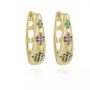 Argola Frontal Detalhes Rainbow Banhado em Ouro