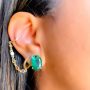 Brinco Argola Articulado Piercing Rainbow com Correntes Banhado em Ouro