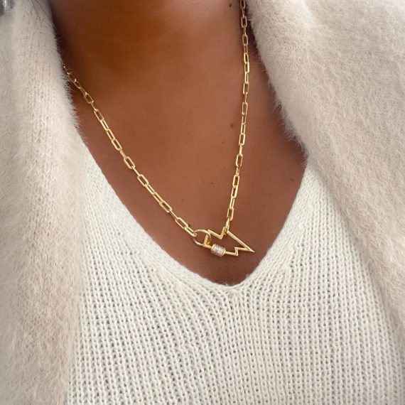 Colar Inspired Elos Aberto para Pingentes Banhado em Ouro