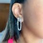 Brinco ÚNICO Gota em Cristais Prata 925 Banhado em Ródio Branco