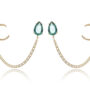 Brinco Earline Gotinha Esmeralda Banhado em Ouro