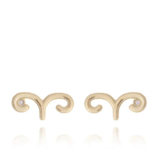 Brinco Liso Signo ponto de Luz Banhado em Ouro