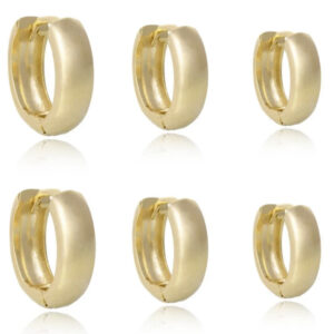 Brinco Trio Argola Tubo Liso Banhado em Ouro