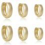 Brinco Trio Argola Tubo Liso Banhado em Ouro