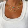 Colar Choker Florzinhas Esmeraldas Banhado em Ouro