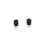 Brinco Pontinho Ônix Oval Banhado em Ródio Negro