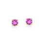 Brinco Ponto de Luz Safira Rosa Cristal Banhado em Ouro