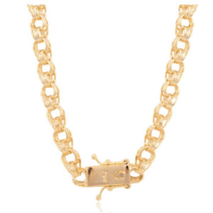 Colar Elos Português com Fecho na Frente Banhado em Ouro
