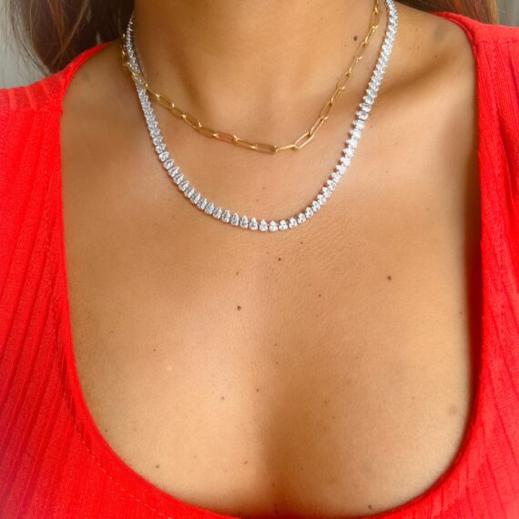 Conjunto Riviera Gotinhas Cristal Banhado em Ródio Branco