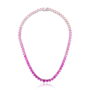 Colar Riviera Degrade Light Pink e Pink Barbie Banhado em Rodio Branco