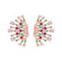 Brinco Luxo Pontas Colors Light Pink Cristal Banhado em Ouro