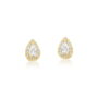 Brinco Gotinha Cravejada Cristal Banhado em Ouro