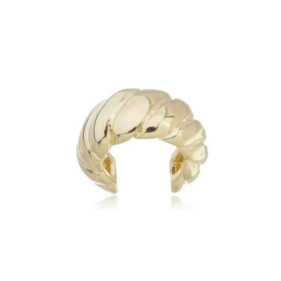 Piercing Aberto Frisado Liso Banhado em Ouro