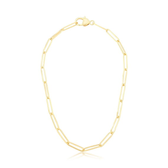 Colar Choker Elos Grandes Coleção Grécia Banhado em Ouro