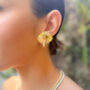 Brinco Frisado Ponta Coleção Flowers Banhado em Ouro