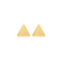 Brinco Triangular Frisado Liso Banhado em Ouro