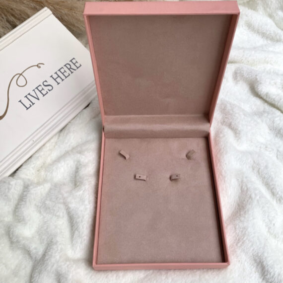 Porta Joias Rosa de Luxo e Veludo Rose Interno Texturizado